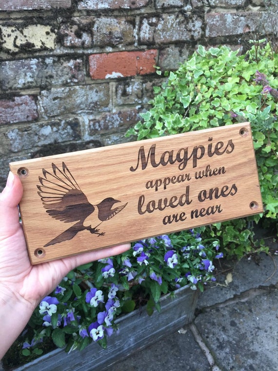 Magpie Memorial Plaque Outdoor Plaque Garden Memorial Gift In Etsy