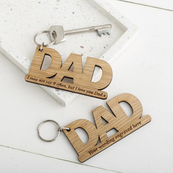 Llavero de madera personalizado para papá, pequeño regalo de Navidad para  papá, llavero de papá grabado con láser, regalo personalizado de papá de  hija -  México