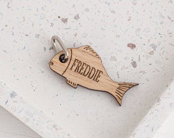 Personalised fish charm, Little charm for fishing keyring, Customized fishing gift, Small fish for keyring