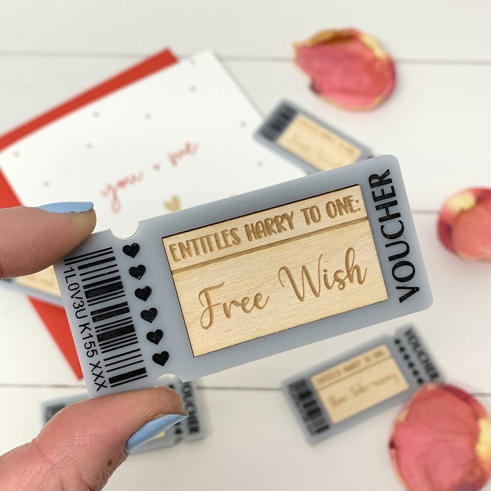 Set of 5 Personalised Gift Vouchers Each Engraved With Your Etsy