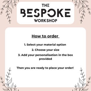 Image showing how to order our personalised monthly planners. Made by The Bespoke Workshop.