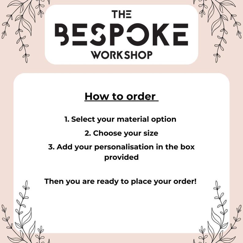 Image showing how to order our personalised monthly planners. Made by The Bespoke Workshop.