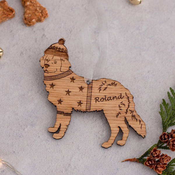 Golden Retriever Christmas Bauble Wooden Dog Ornament Engraved Dog Bauble Dog Memorial Gift Xmas Dog Decoration Personalised Pet Decoration