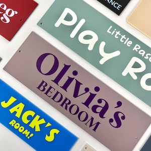 Custom Bedroom Door Sign, Personalised Playroom Signage, Children&#39;s Bedroom, Girls name, Boys name, Bedroom Plaque, Kids room, Nursery Room