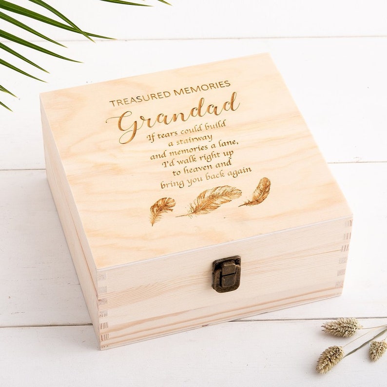 Storage Solutions White wooden keepsake memory box in loving memory