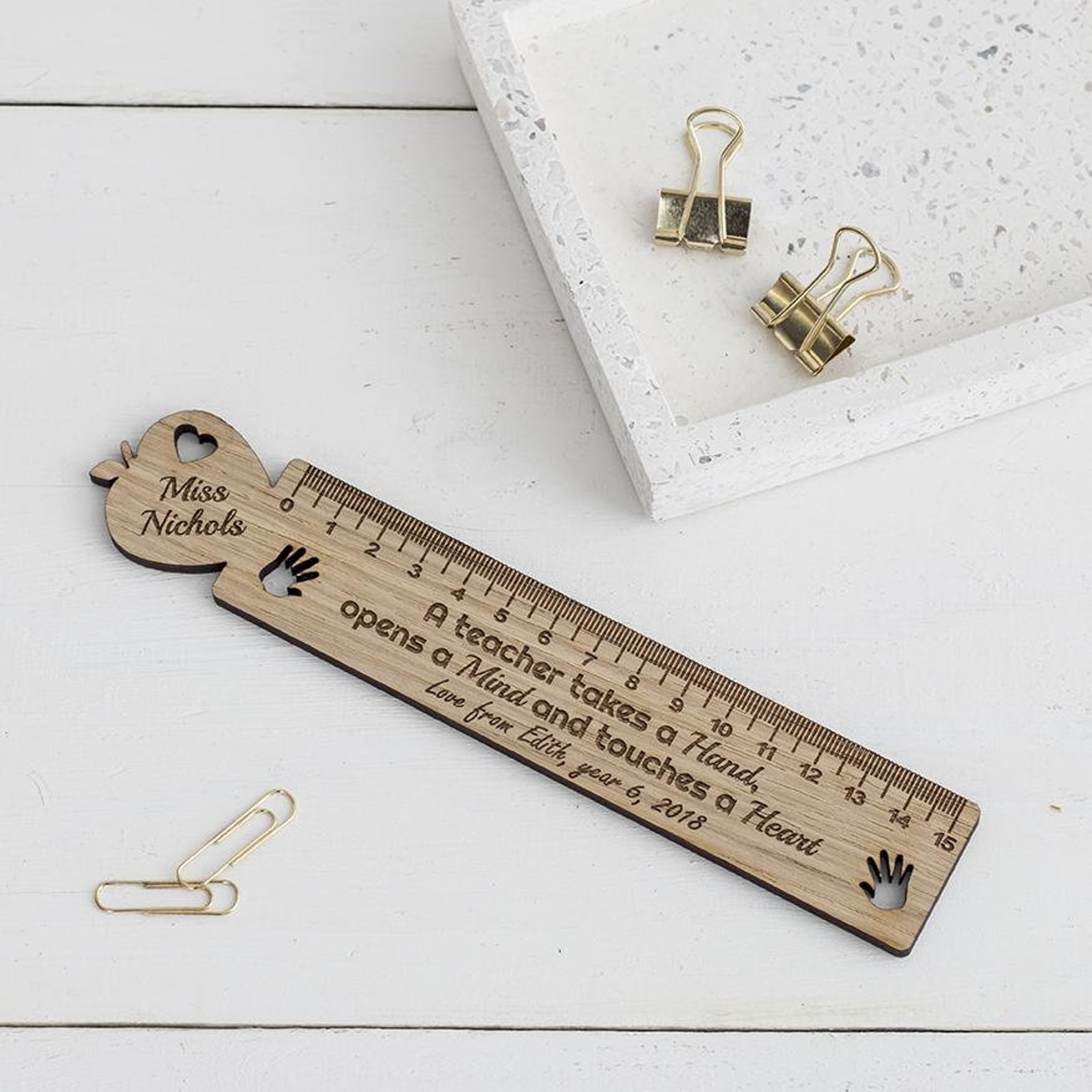 Personalised Teacher Gift Wooden Ruler Engraved wooden ruler Etsy