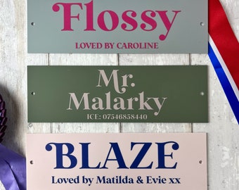 Stable Door Sign, Horse Name Plate, Stable Plaque - Personalised gift for horse lover, Choose from many colour combinations