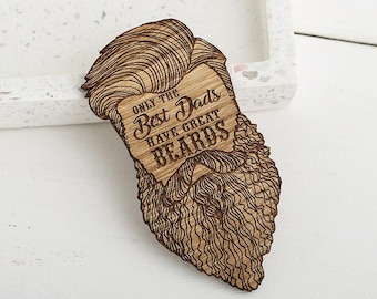 Dad beard Funny fridge magnet, Father’s Day gift from daughter or son, Laser engraved wooden magnet, Small gift for Dad with a beard