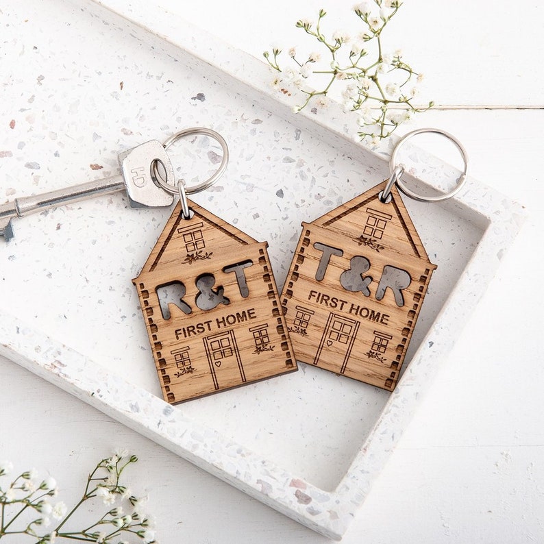 First Valentines In New Home, Valentines Day 2022, Personalised New Home Gift, First Valentines Day Living Together, His & Hers Keyrings 