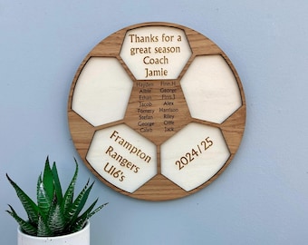 Football Coach Thank You Gift, Personalised Gift for football coach, End of season team gift, Youth football gift for trainer from team