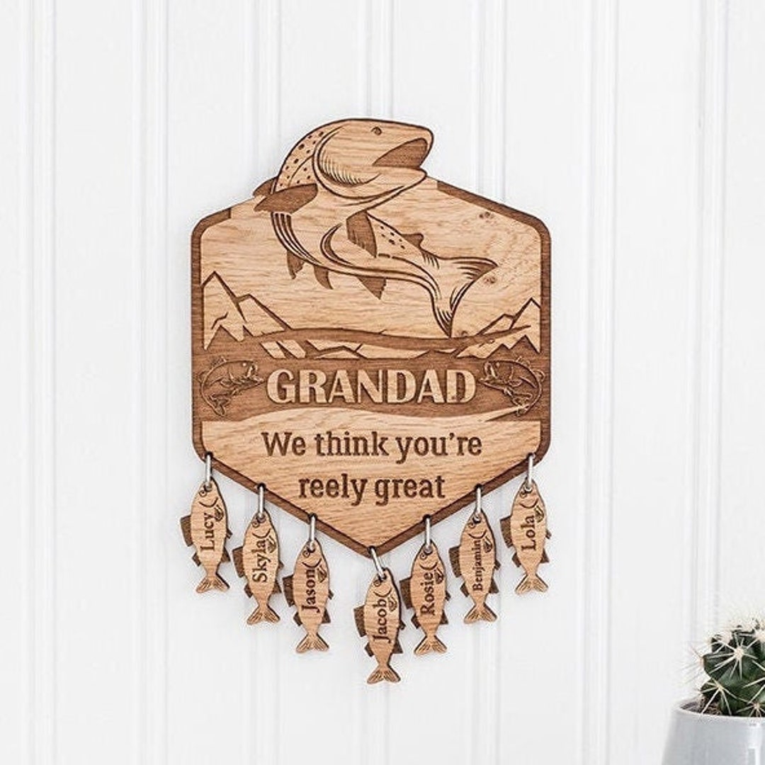 Personalised Fishing Gift, Gift for Grandad From His Grandchildren ...