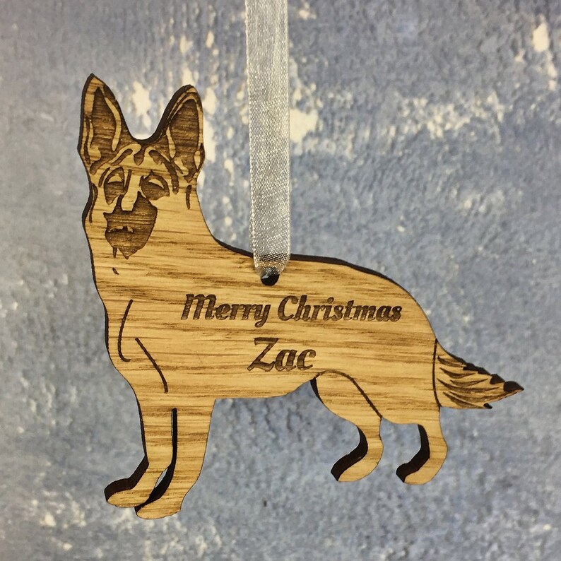 German Shepherd Ornament Wooden Dog Ornament Dog Sympathy Gift Etsy