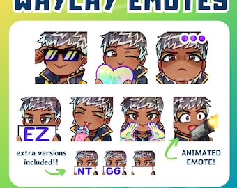 VALORANT WAYLAY emotes, Valorant agent emotes, Twitch Discord Youtube emote set, cute pre-made ready-to-use emote bundle pack