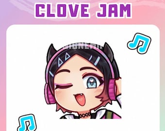 ANIMATED CLOVE VALORANT jam emote, Valorant agent emote, Twitch Discord Youtube emotes, cute pre-made ready-to-use music dance emote
