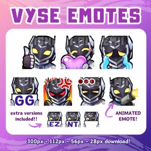 VALORANT VYSE emotes, Valorant agent emotes, Twitch Discord Youtube emote set, cute pre-made ready-to-use emote bundle pack