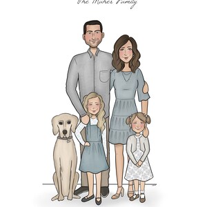 Benutzerdefinierte Familien Porträt-Benutzerdefinierte Illustration-Hochzeitsgeschenk-Familien Portrait-Benutzerdefinierte Illustration-Hochzeitsgeschenk-Familie Illustration-Jubiläum Geschenk-Braut und Bräutigam Geschenk-Mama Geschenk
