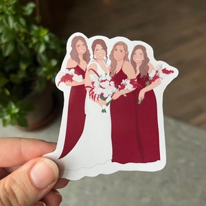 Custom Portrait Sticker-custom portrait-custom family portrait illustration-Drawn from photo custom portrait-couple portrait