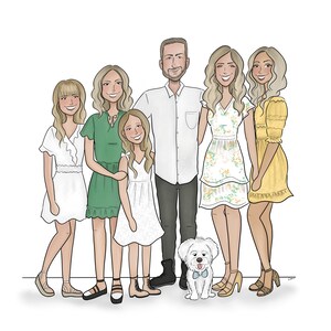 Custom Family Portrait-Family Portrait-Custom Illustration-Wedding gift-Family illustration-Anniversary Gift-Bride and Groom gift-Mom gift