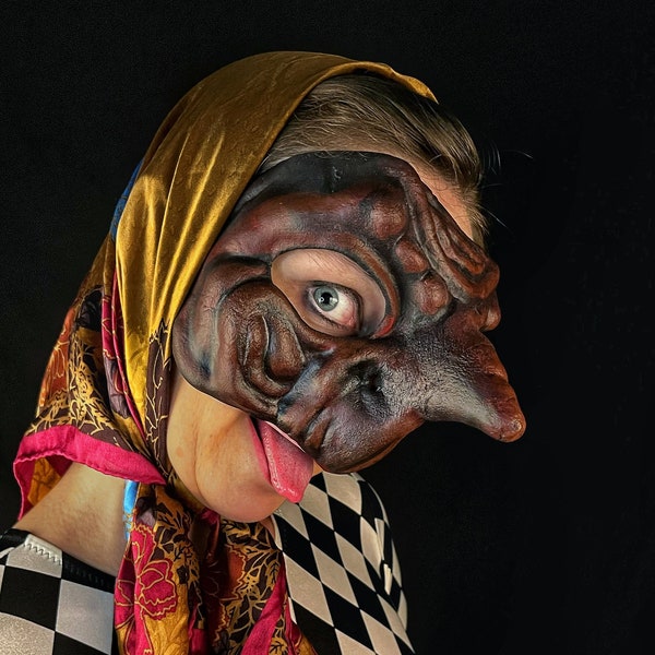 Pantalone Mask - Venetian Commedia dell'Arte Character Costume for Theater & Masquerade