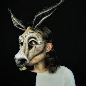 Handcrafted Donkey Mask for Theater, Shakespeare&#39;s Bottom, Midsummer Night&#39;s Dream Costume