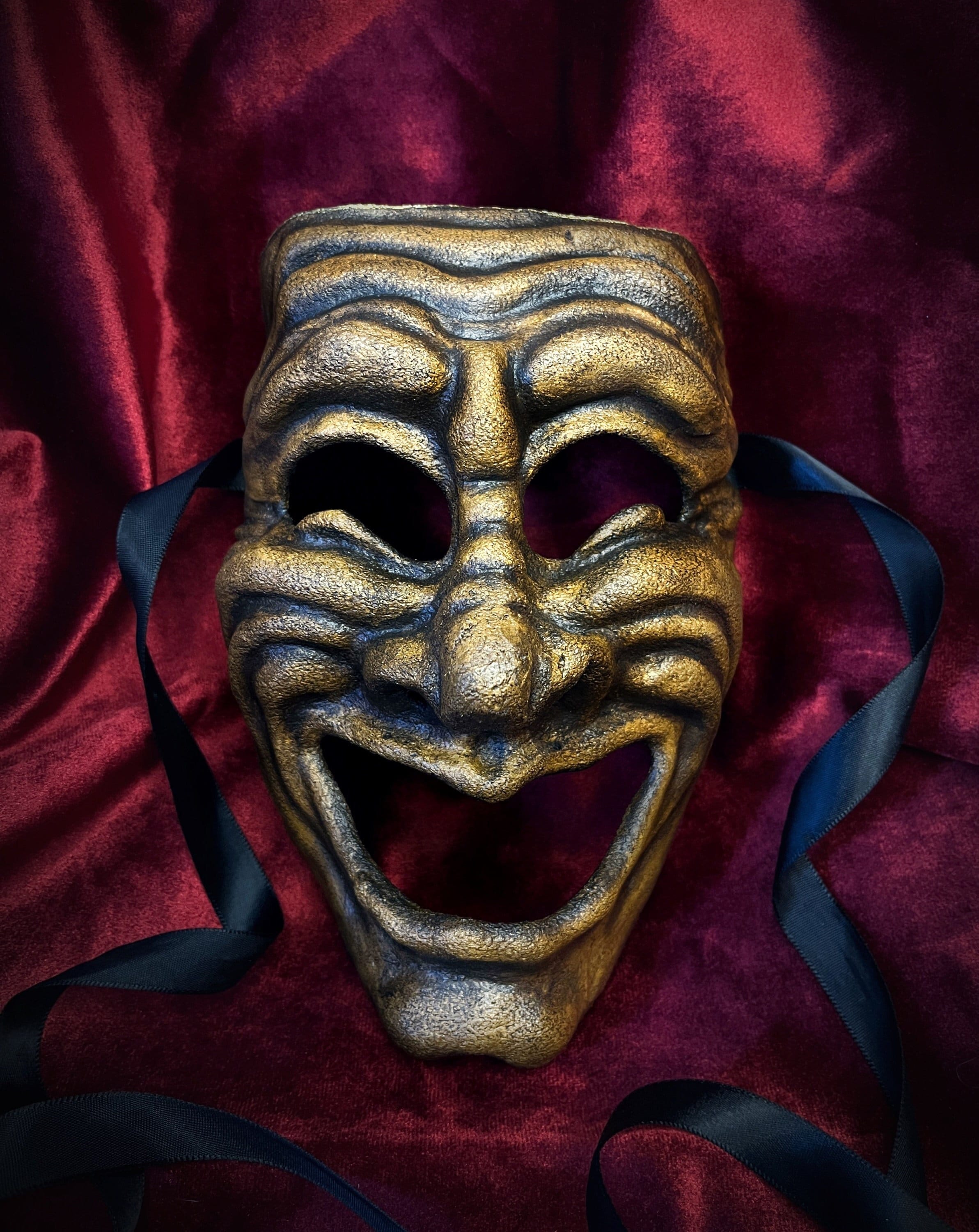 Handcrafted Comedy Mask - Greek Theater Sock & Buskin Inspired Carnival ...