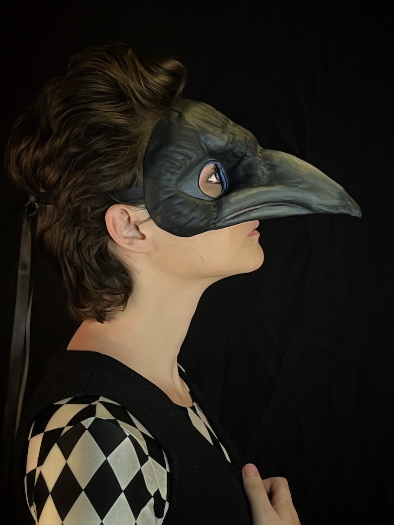 Handcrafted Corvid Masquerade Mask: Gothic Crow Cosplay for Halloween ...