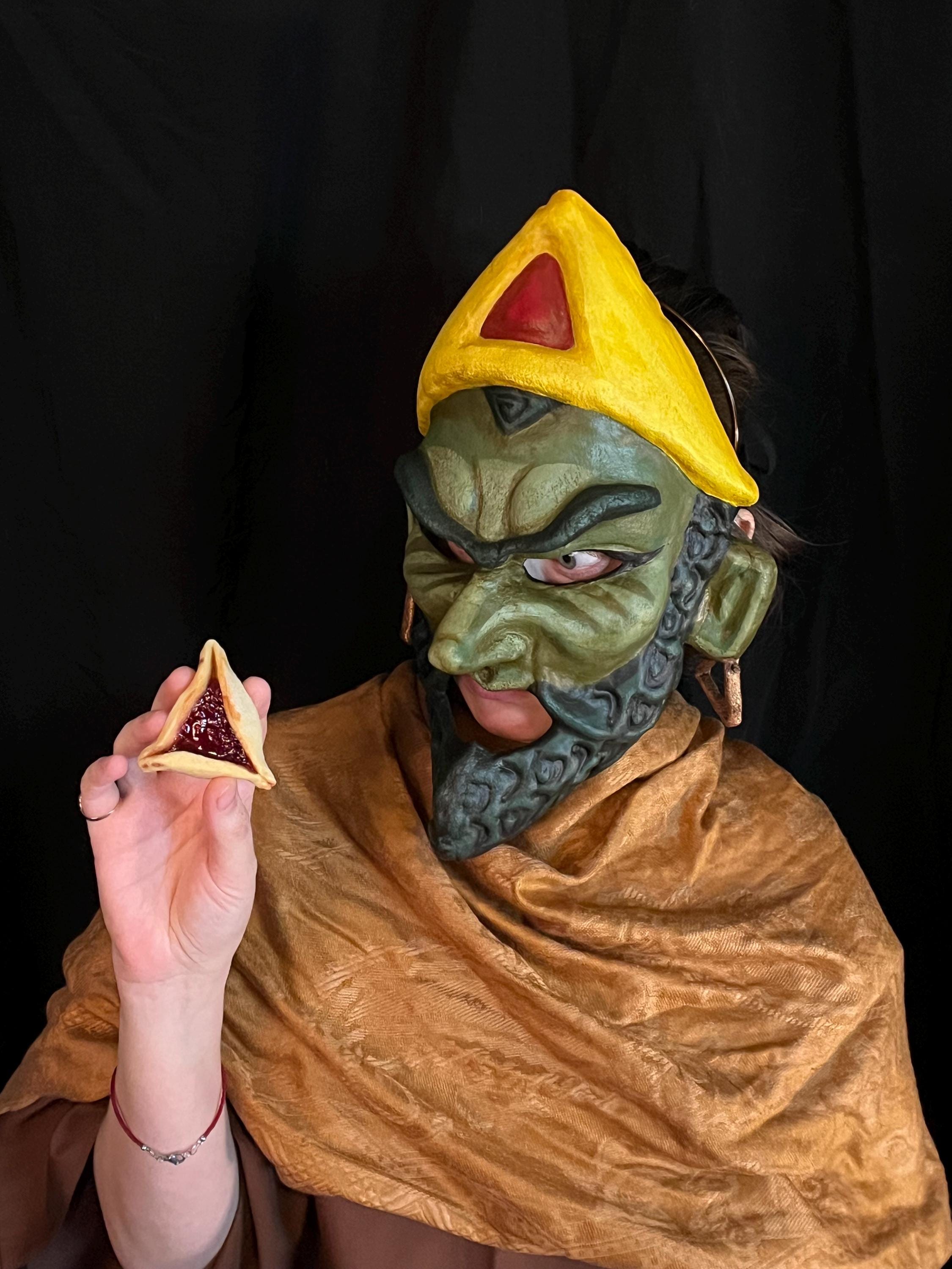 Haman Purim Spiel Mask: Persian-inspired Costume for Jewish Holiday ...