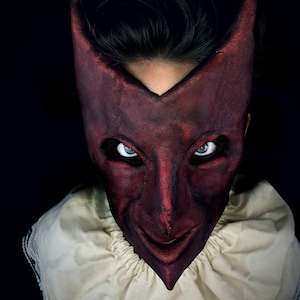 Mischievous Devil Mask for Halloween, Masquerade, Cosplay - Handcrafted Demon Face Costume Accessory