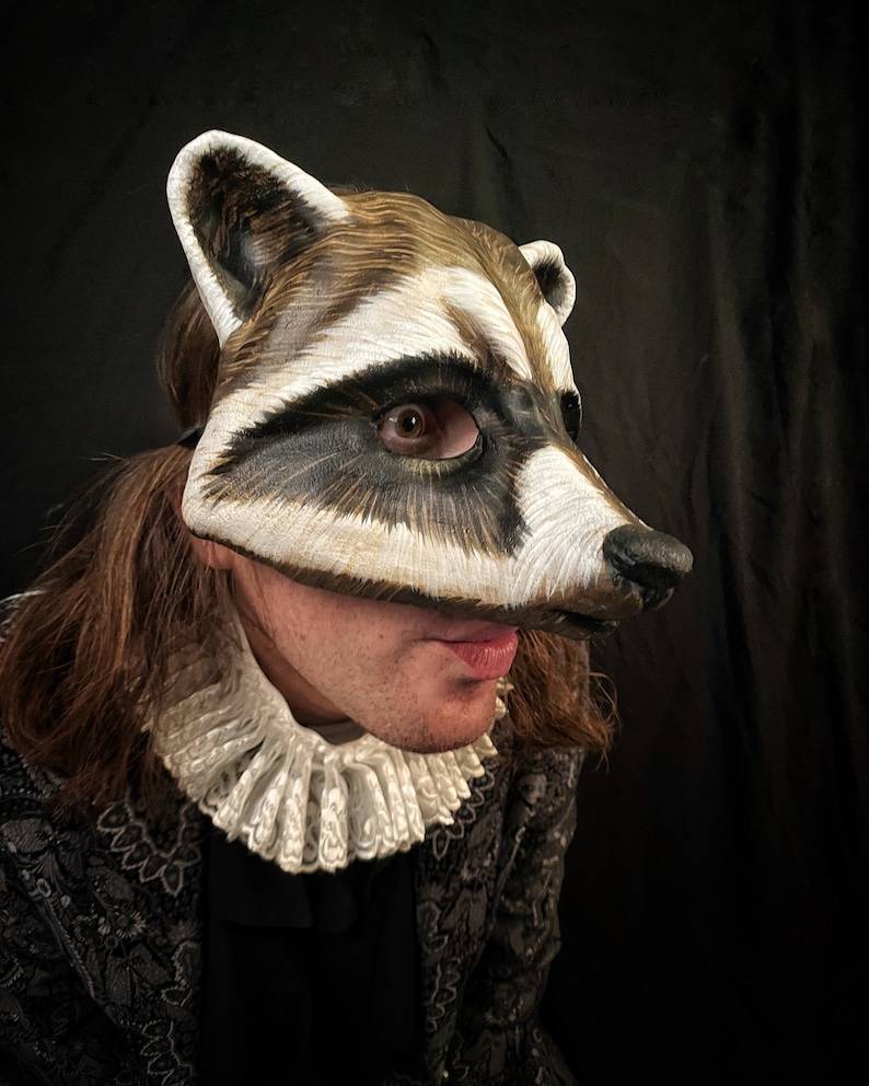 Female Racoon Mask Woodland Raccoon Masquerade Mask for Halloween, Mardi Gras, Theater ...