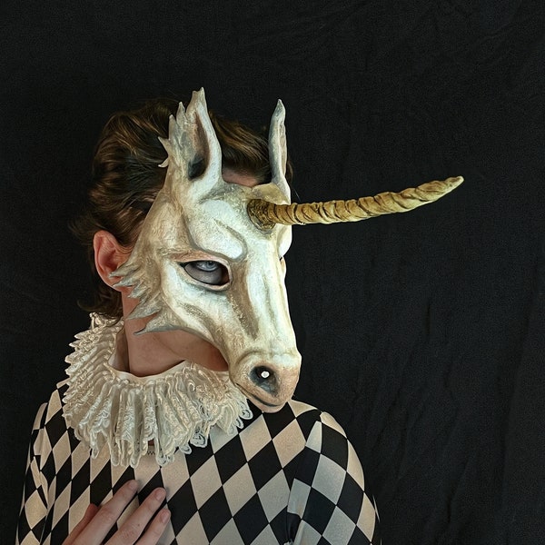 Medieval Unicorn: Magical Fantasy Mask for Renaissance Faires, Masquerades & Halloween
