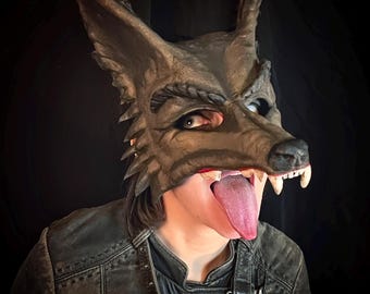 Máscara del Lobo Feroz: Disfraz teatral de Halloween con gafas magnéticas