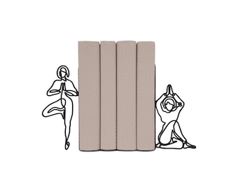 Yoga Bookends | Meditation Bookshelf Decor | Asanas Poses Figure | Library Minimal Mantel Decor