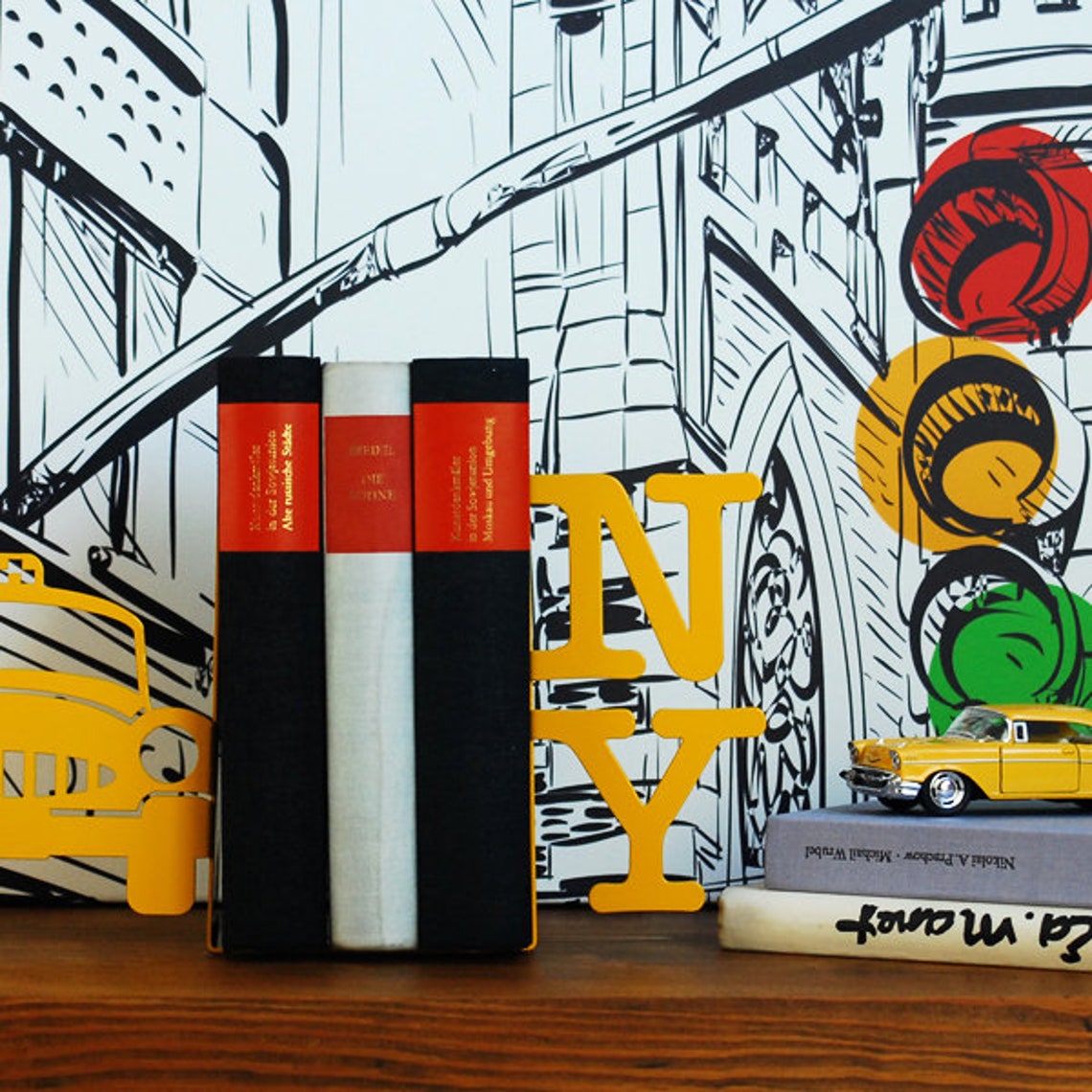 New York Bookends / Metal Bookends / Book Ends / Book Holder / Etsy