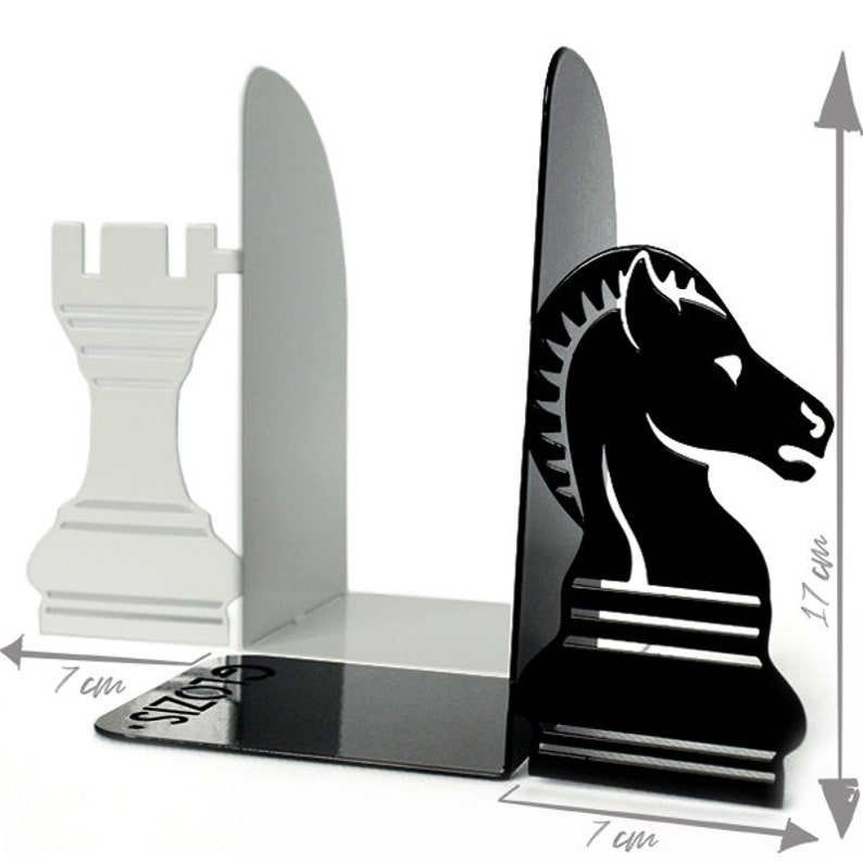Chess Bookends Metal Bookends Book Holder Book Lover Etsy