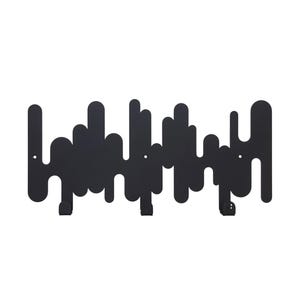 Black Metal Wall Hanger | Modern Coat Rack 3 Hooks | Entryway Hanging Coat