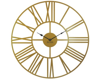 Wall Clock Cambridge Large Clock 70 cm, Modern Bronze Big Wall Clock, Silent Oversize Clock For Wall, Unique Home Decor, Living Room Clock