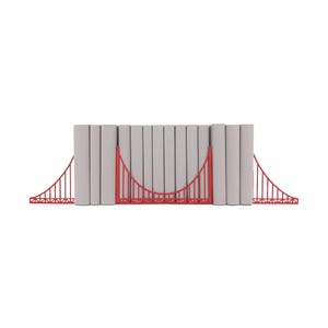 Golden Gate Bridge Bookends | American California Bridge Bookend | Library Bookshelf Decor City Silhouette