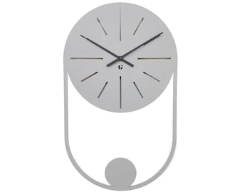 Wall Clock Balance Grey, Ellipse Clock, Modern Wall Clock, Balance Wall Clock, Minimalist Clock, Unique Wall Clock, Contemporary Clock