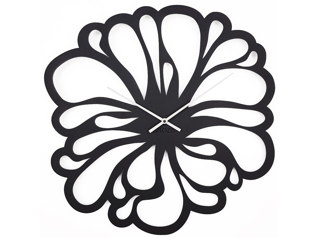 Floral Metal Wall Clock, Silent Cute Wall Clock Gift, Flower Art Design