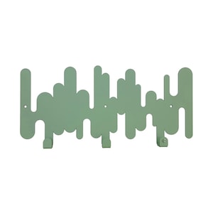 Pastel Green Metal Wall Hanger | Modern Coat Rack 3 Hooks | Entryway Clothes Hanger
