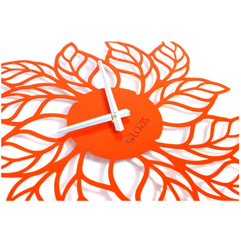 Modern Wall Clock Large Wall Clock Leaves Design Wall Clock Etsy Canada