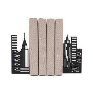Sujetalibros con silueta de ciudad / Sujetalibros metálicos con silueta de Nueva York / Sujetalibros pesado con edificio americano