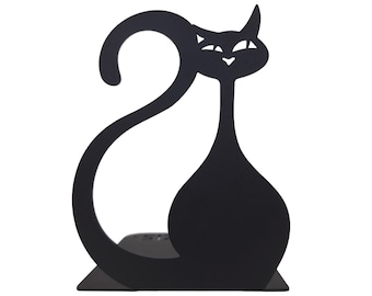 Serre-livres Black Cat Metal / Bookends uniques / Heavy Book Ends / Stopper Book Holder Stand / Bibliothèque Bibliothèque Décor Bureau / Black Cat Decor