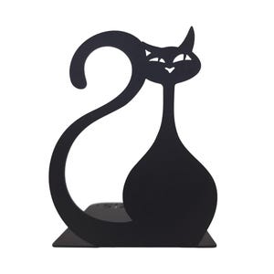 Black Cat Metal Bookend | Unique Library Bookshelf Decor | Shelf Decor Desk CatLovers
