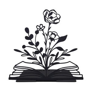 BookFlower Bookend | Unique Bookshelf Decor | Heavy Floral Book Holder | Library Mantel Book Lovers Gifts