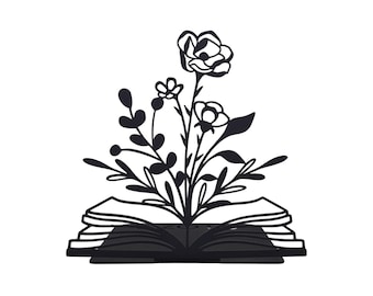 BookFlower Bookend | Unique Bookshelf Decor | Heavy Floral Book Holder | Library Mantel Book Lovers Gifts
