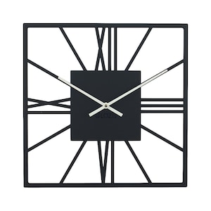 Wall Clock New York Black / Unique Clock, Square Wall Clock, Classic Clock, Roman Numeral Clock, Black Wall Clock, Minimalist Clock