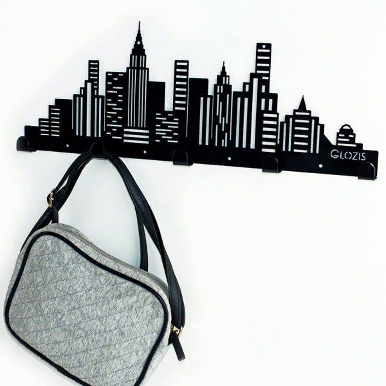 City Skyline Coat Rack Wall Rack Hook Rack Wall Coat Rack Etsy