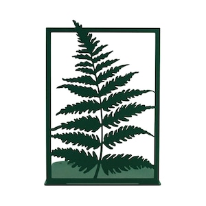 Fern Green Floral Bookend | Heavy Metal Tree BookEnds | Floral BookLover Gift | Leaf Bookshelf Decor