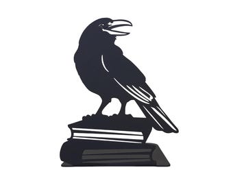 Raven Bookend | Gothic Home Library Decor | Black Crow Bookends | Room Decoration Witchy